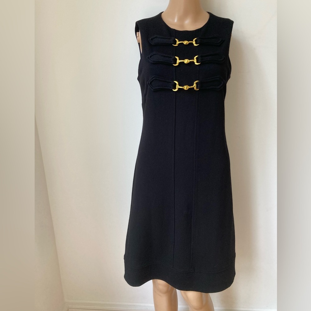 Eliza J Black Midi Dress with Gold Details